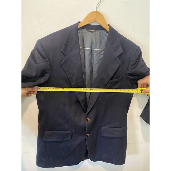 Cashmere 100% Blue Designer Jacket Blazer Sport Coat Sz Large - Picture 5 of 9